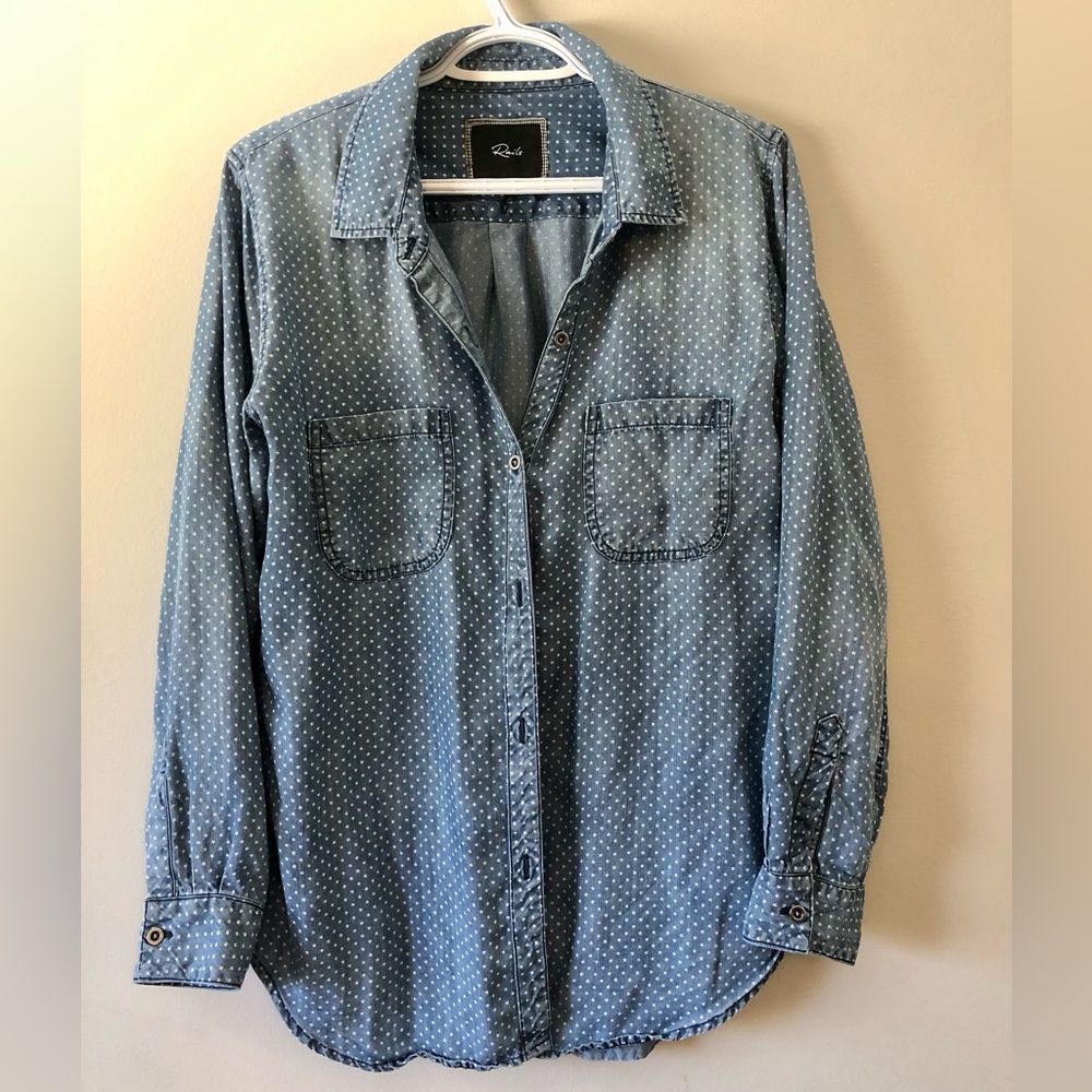 Rails Star Print Button Up